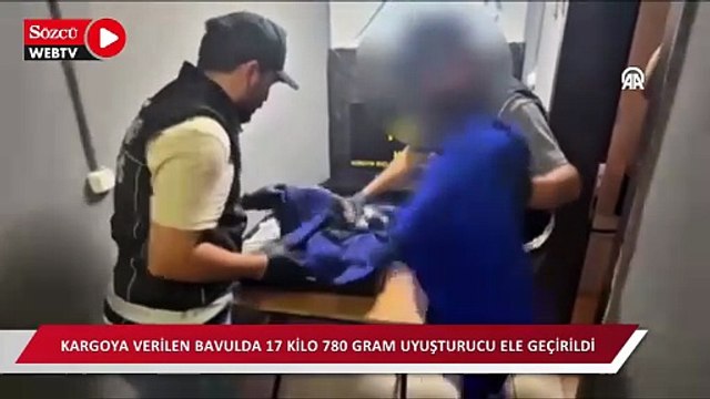 Kargoya verilen bavulda 17 kilo 780 gram uyuşturucu ele geçirildi