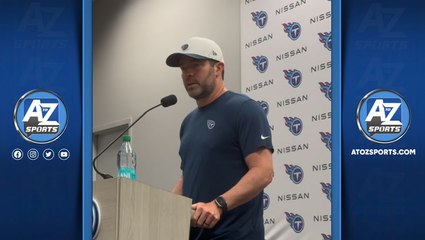 Titans HC Brian Callahan comments on Cam Ward's progress, excited for red zone & 3rd down work today at Nissan Stadium