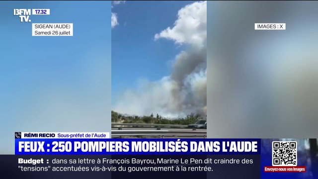 Feux dans l'Aude: plus de 100 hectares parcourus par le feu, sur place 300 pompiers mobilisés