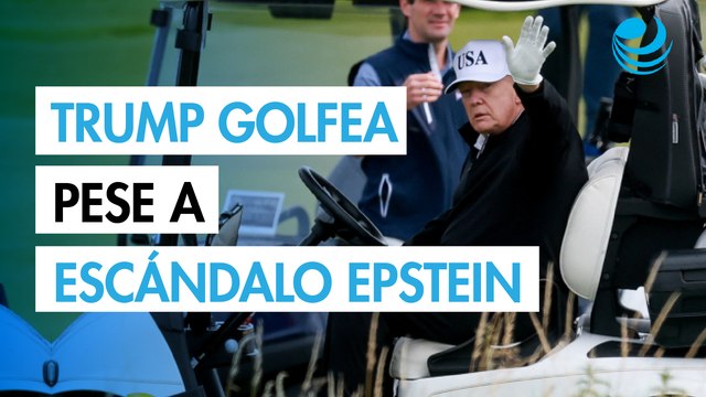 Trump juega al golf en Escocia mientras persisten los interrogantes sobre Epstein