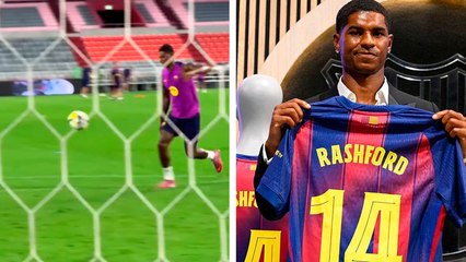 Rashford y su primer entrenamiento con el Barcelona de la pretemporada