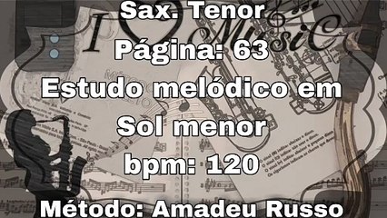 Página: 63 Estudo melódico em Sol menor - Sax. Tenor [120 bpm]
