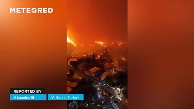 A raging wildfire is devastating Bursa, Turkey. Fueled by strong winds, the flames are spreading uncontrollably toward residential areas