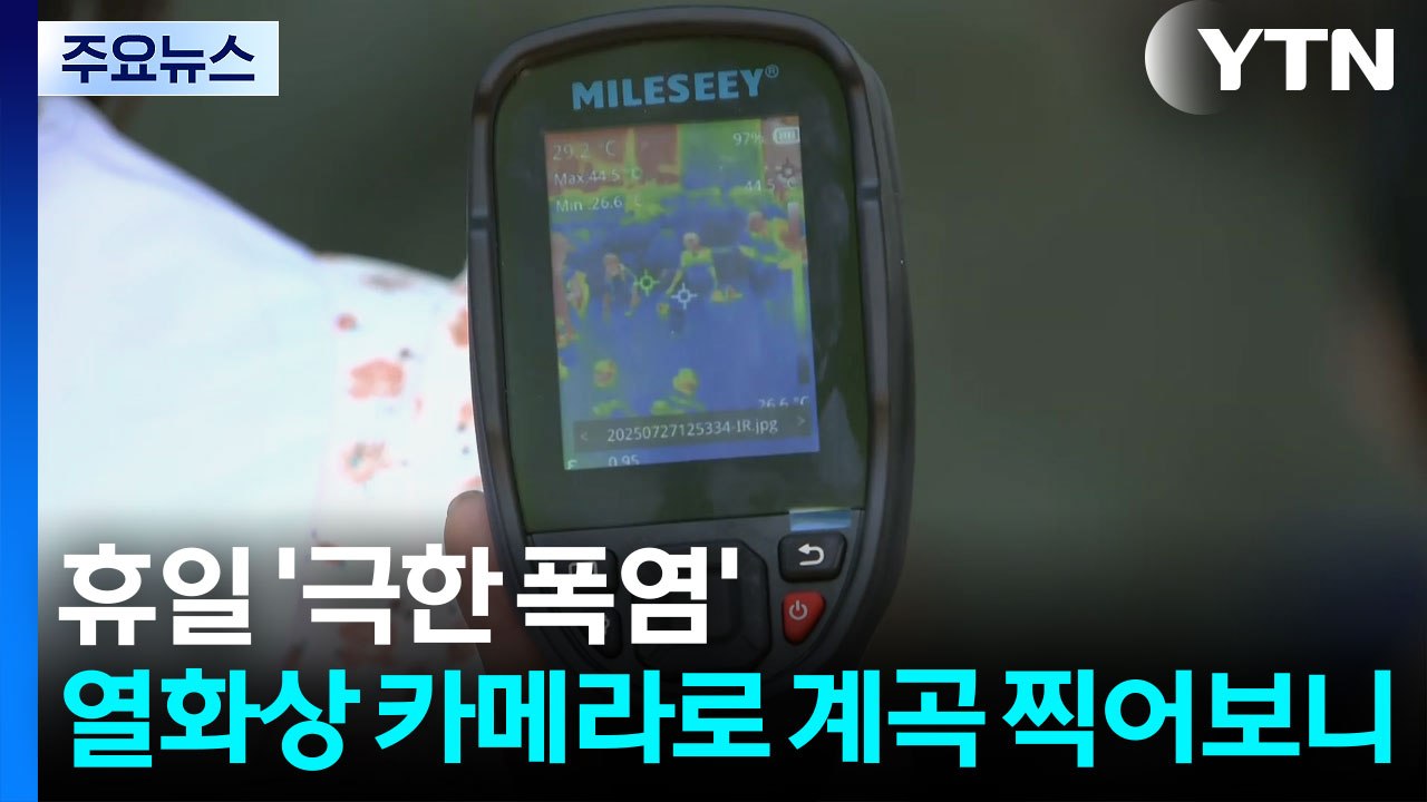 [날씨] 열화상 카메라로 비춘 계곡, '온통 파랑'...휴일 극한 폭염 / YTN