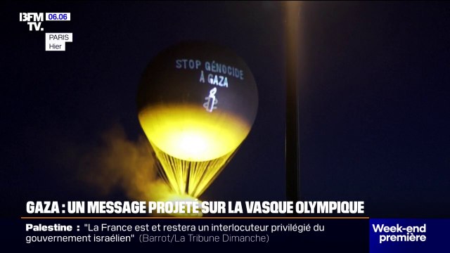 Stop au génocide à Gaza : un message projeté sur la vasque olympique à l'occasion des un an des JO de Paris