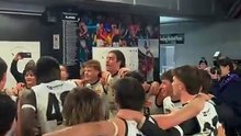 GWV Rebels boys sing the song after victory over Tasmania