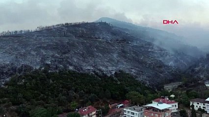 Bursa’daki yangınların acı tablosu gün doğumunda dronelarla görüntülendi