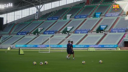 ヴィッセル神戸戦前、FCバルセロナが日本でフルメニューのトレーニングを実施
