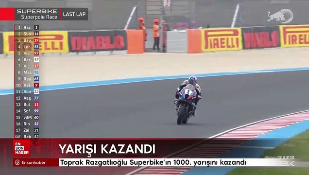 Dünya Superbike Şampiyonası tarihinin 1000. yarışının kazananı Toprak Razgatlıoğlu oldu