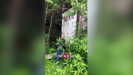 Se mudan a su nueva casa y encuentran un contenedor en medio de la vegetación.