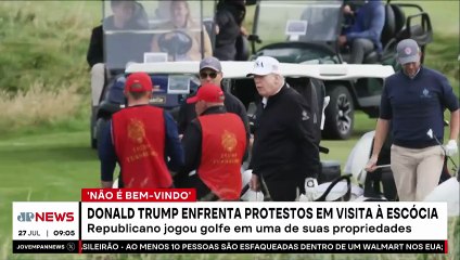 Donald Trump enfrenta protestos durante visita à Escócia