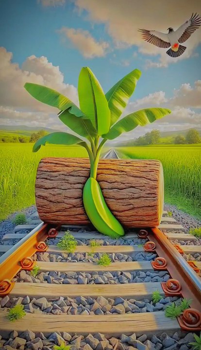 Banana tree on railway line #animals #firebrigade😱 #facebookviral #jalpari #foryouシ #BunnyAdventure #trend #amazingfacts #animation #indian #bestoftheday #trending #explore  #cartoon #Amazing #shorts #AI #duck #animals @follwer @Highlight