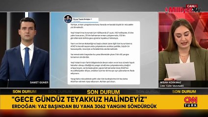 Cumhurbaşkanı Erdoğan'dan yangınlarla mücadele mesajı: 27 uçak, 105 helikopterle teyakkuzdayız