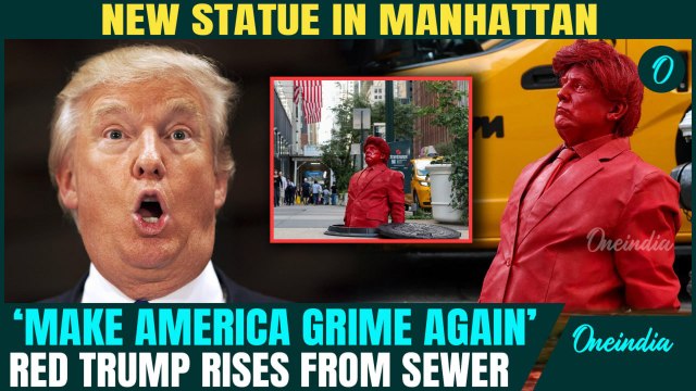 US Breaking: Red Trump Rises From Manhattan Sewers | French Artist SHOCKS New York With BIZZARE Art