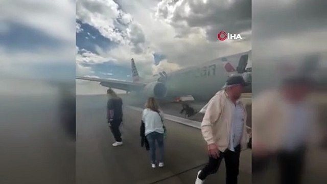 179 kişiyi taşıyan uçakta kalkış sırasında yangın çıktı: Yaralılar var, büyük panik kamerada