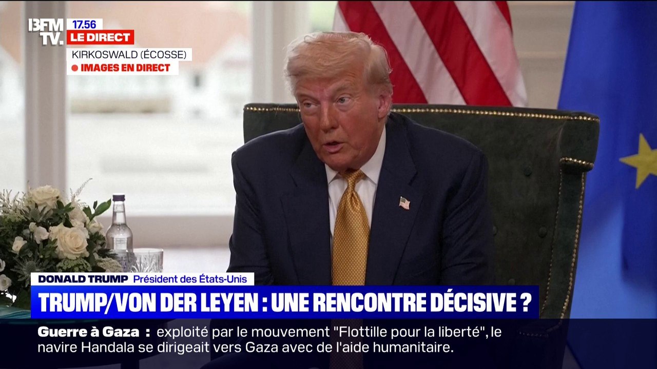 Droits de douane: "La transaction entre nos deux continents est assez unilatérale, elle n'est pas juste pour les États-Unis", affirme Donald Trump