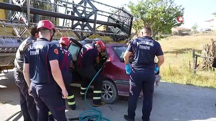 Kastamonu’da otomobil, biçerdöverin altında kaldı: 1 ölü