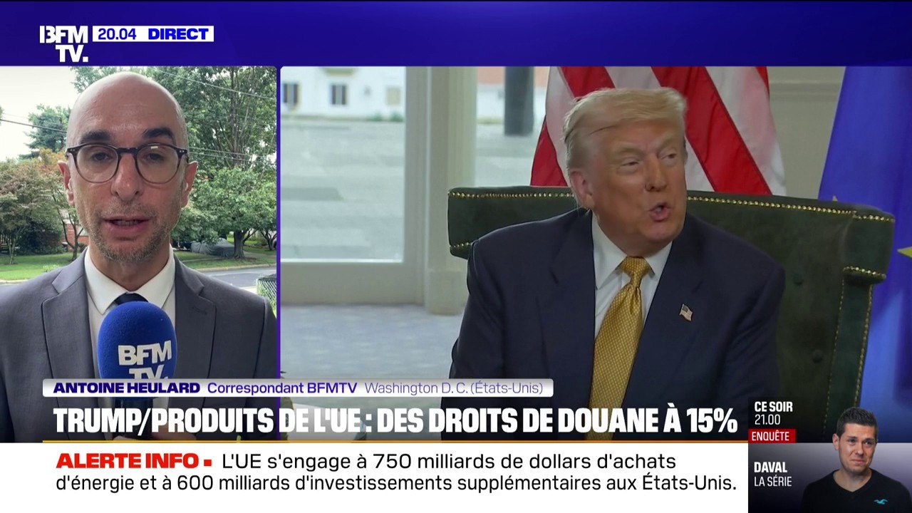 Accord UE-États-Unis: l'Union européenne s'est engagée à investir 600 milliards de dollars supplémentaires aux États-Unis, selon Donald Trump