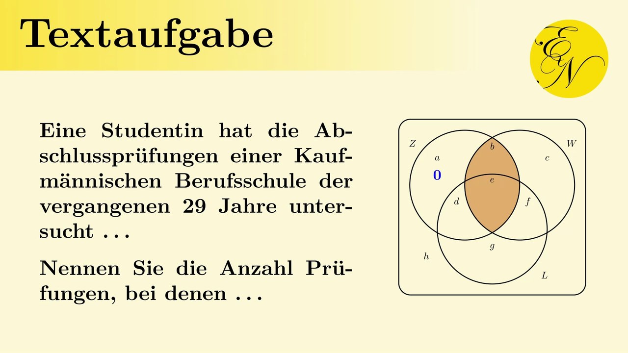 Venn-Diagramm Textaufgabe