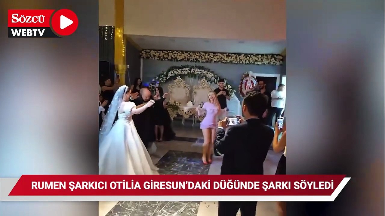 Rumen şarkıcı Otilia, Giresun’da bir düğünde şarkı söyledi