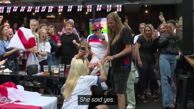 England fan proposes after Euros triumph
