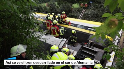 Así se ve el tren tras el accidente en el sur de Alemania