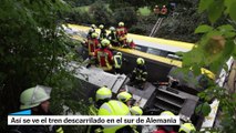 Así se ve el tren tras el accidente en el sur de Alemania