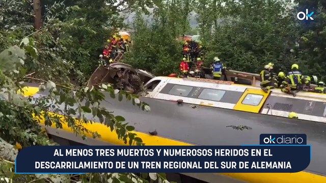 Al menos tres muertos y numerosos heridos en el descarrilamiento de un tren regional del sur de Alemania