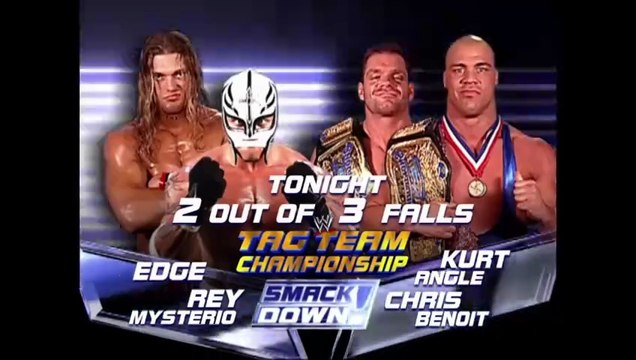 kurt angle y chris benoit vs rey mysterio y edge