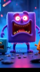 "Purple Block Monster Breakout 😱 | 3D Horror Animation Short"