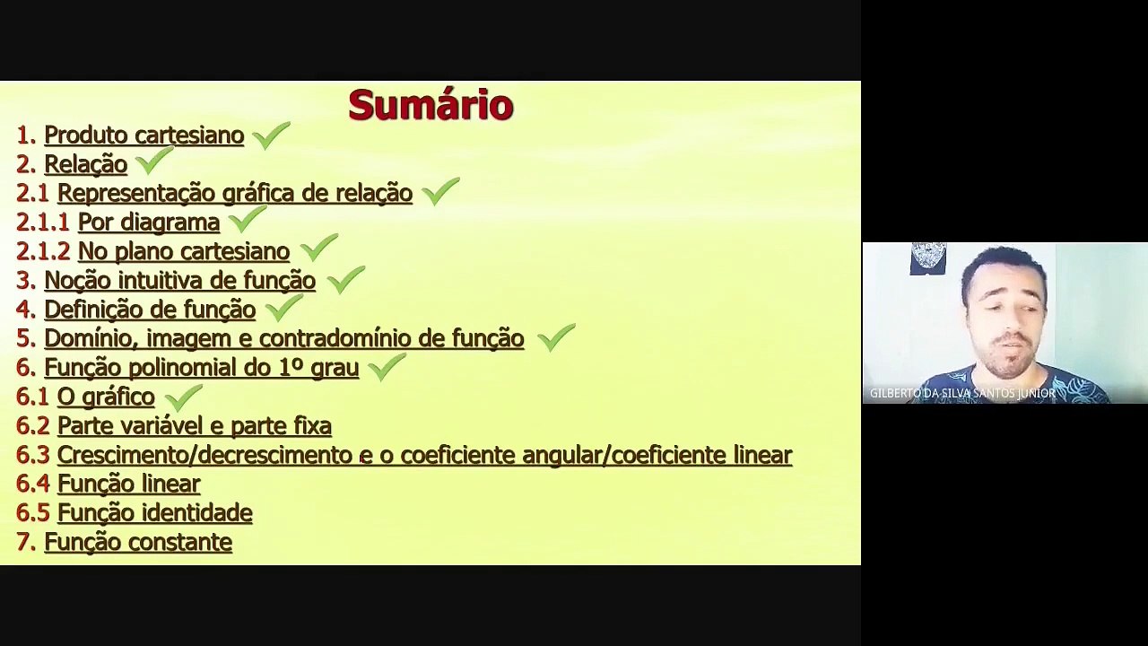 Parte variável e parte fixa de função do 1º grau (Aula 12)
