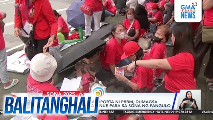Ilang grupo ng tagasuporta ni PBBM, dumagsa sa Commonwealth Avenue para sa SONA ng Pangulo | Balitanghali