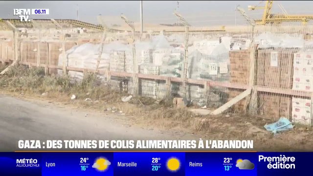 Gaza: des colis alimentaires laissés à l'abandon attendent d'être distribués dans l'enclave palestinienne