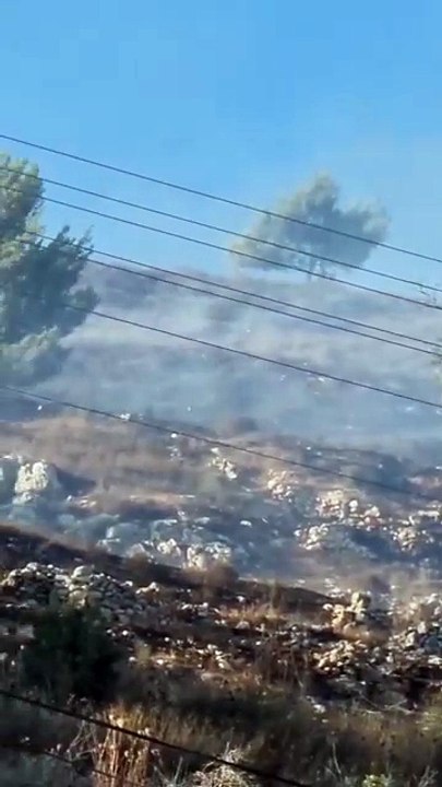 مغربی کنارے میں نابلس کے شمال میں واقع پہاڑ ایبل پر آباد کاروں نے فلسطینی اراضی کو آگ لگا دی۔