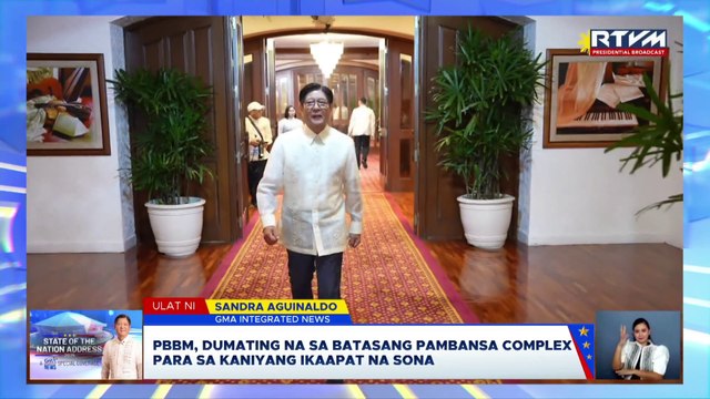President Bongbong Marcos arrives in Batasang Pambansa session hall for SONA 2025 | GMA Integrated News