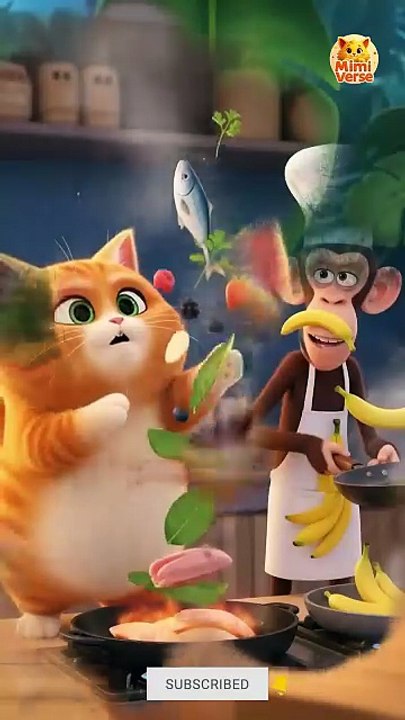 Funny Cooking Battle 🍳- Bongo Vs Mimi | Mimi Cartoon Series | Mimi Verse #cute #cat #shorts