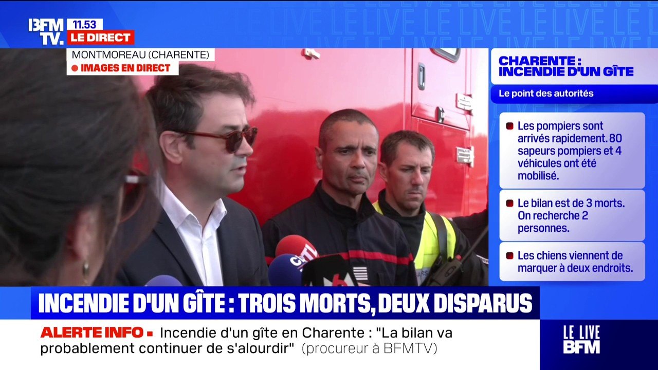 Incendie d'un gîte en Charente: "La propriétaire des lieux est décédée", annonce le vice-procureur d'Angoulême
