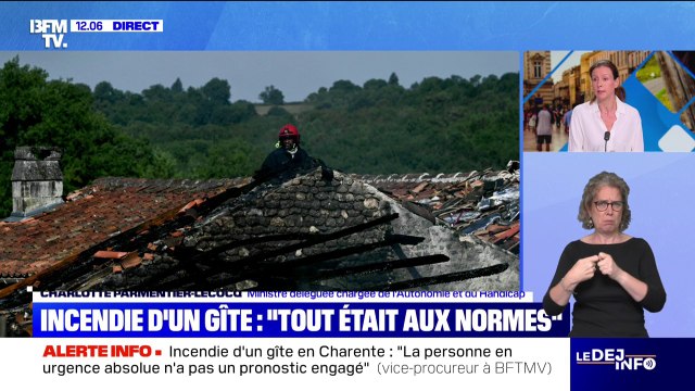 Incendie d'un gîte en Charente: Il répondait aux normes, on en a la certitude , indique la ministre déléguée au handicap Charlotte Parmentier-Lecocq