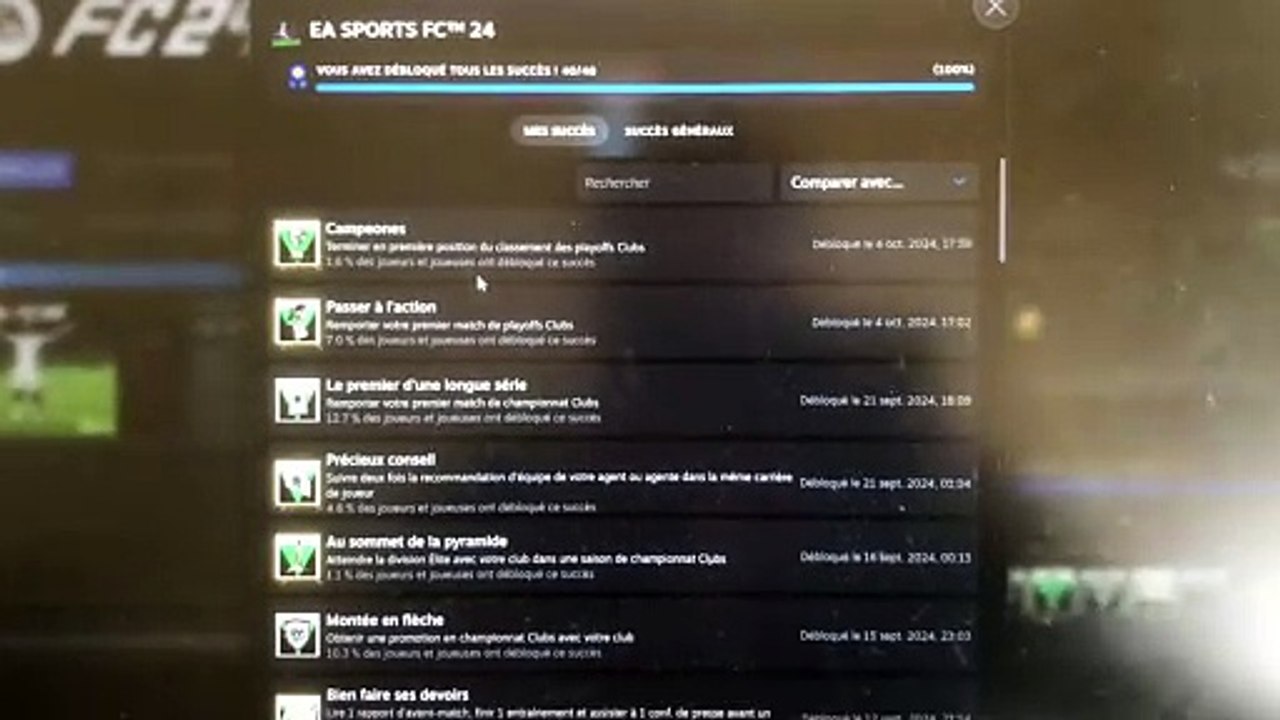 Jeux Vidéo : EA Sports FC 24 Tous les Trophées du Jeu sur Steam PC (40/40)