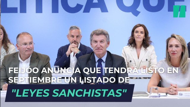 Feijóo anuncia que tendrá listo en septiembre un listado de leyes sanchistas para derogar y cambiar