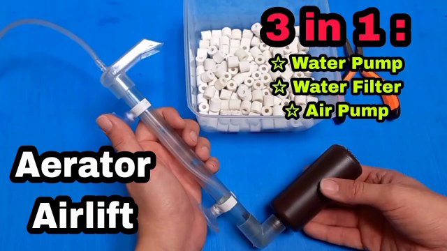 Aerator airlift filter DIY | Aerator biofoam filter DIY | Aquarium filter DIY