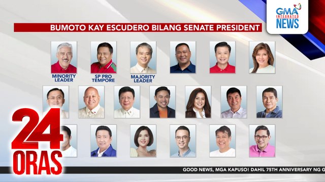 Sen. Sotto, ibinoto si Sen. Escudero na maging Senate President; Escudero, ibinoto naman si Sotto | 24 Oras