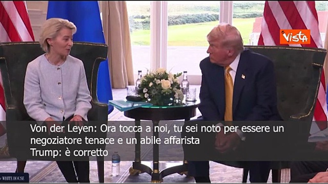 Raggiunto accordo sui dazi, Von der Leyen: "Sei un negoziatore tenace" , Trump: "E' vero"
