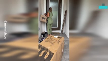 Kids Adorable Reaction to His New Ride-on Toy Excavator