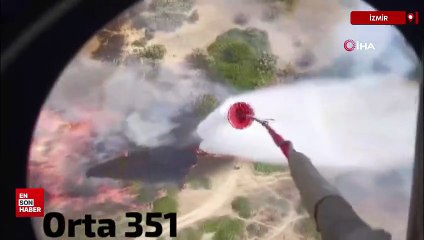 İzmir Bornova’da orman yangınına havadan ve karadan müdahale