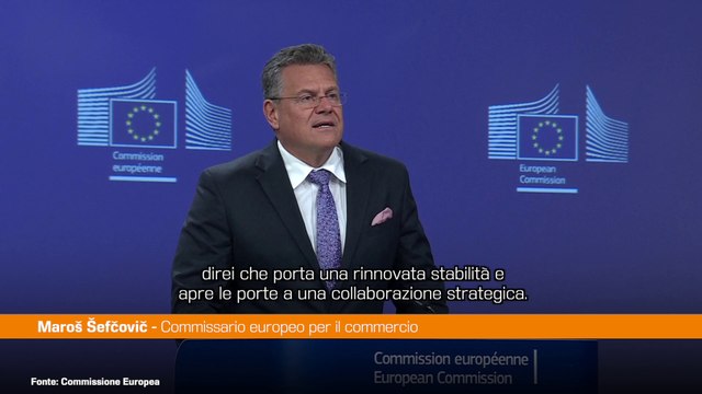 Dazi, Sefcovic Con l'accordo Usa-Ue evitata guerra commerciale