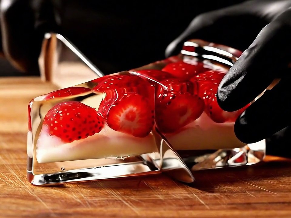 Cutting Glass Desserts 🍰#oddlysatisfying #asmr #satisfying #aiasmr #asmrai #veo3