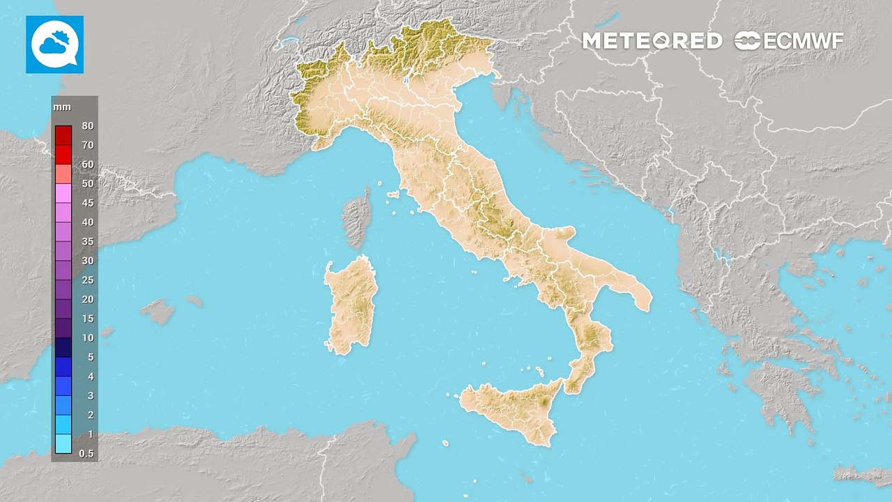 Accumuli di pioggia della settimana
