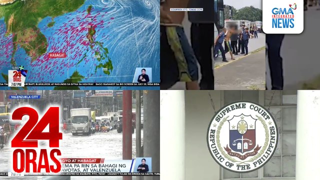 24 Oras: (Part 2) 5 sa 10 inmate na tumakas sa provincial jail, nakorner sa sinakyang bus; 3 iba pa, naaresto rin; PAGASA: Wala nang bagyo sa PAR, pero ilang bahagi ng bansa patuloy na makararanas ng ulan dahil sa Habagat; baha, problema..., atbp.
