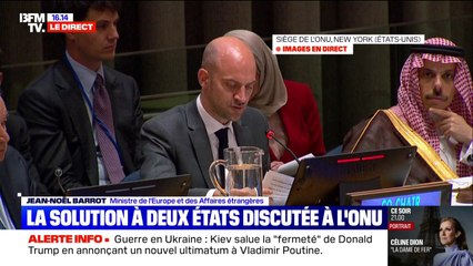 "La conférence de New York doit constituer une étape décisive pour la mise en œuvre d'une solution à deux États", déclare Jean-Noël Barrot